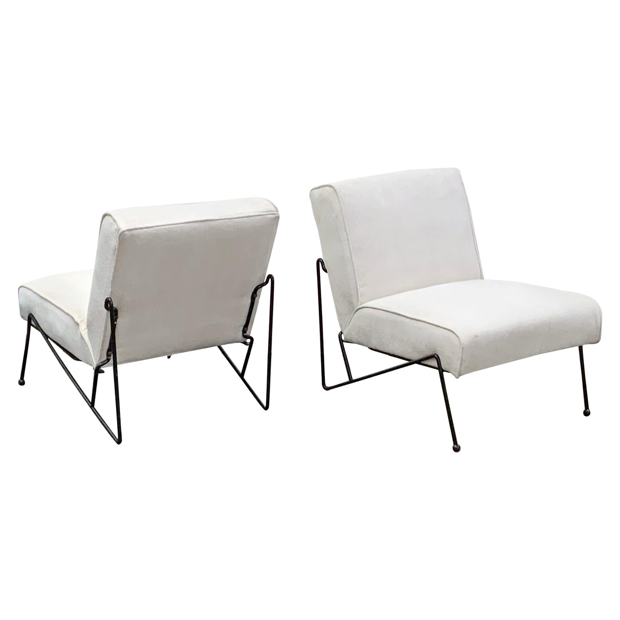 Dan Johnson for Pacific Iron Lounge Chairs, a Pair