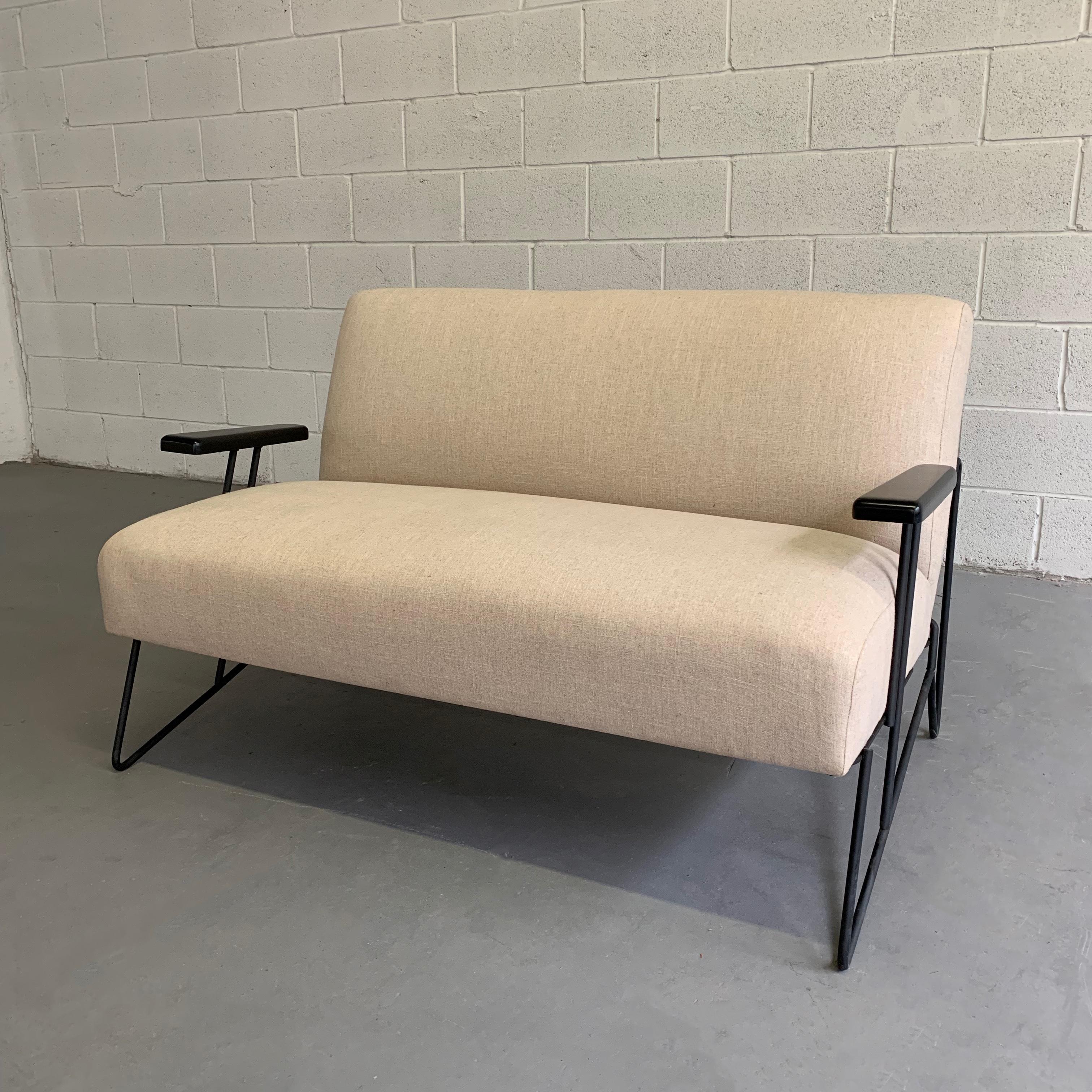 Dan Johnson for Pacific Iron Settees and Lounge Chair Set In Good Condition In Brooklyn, NY
