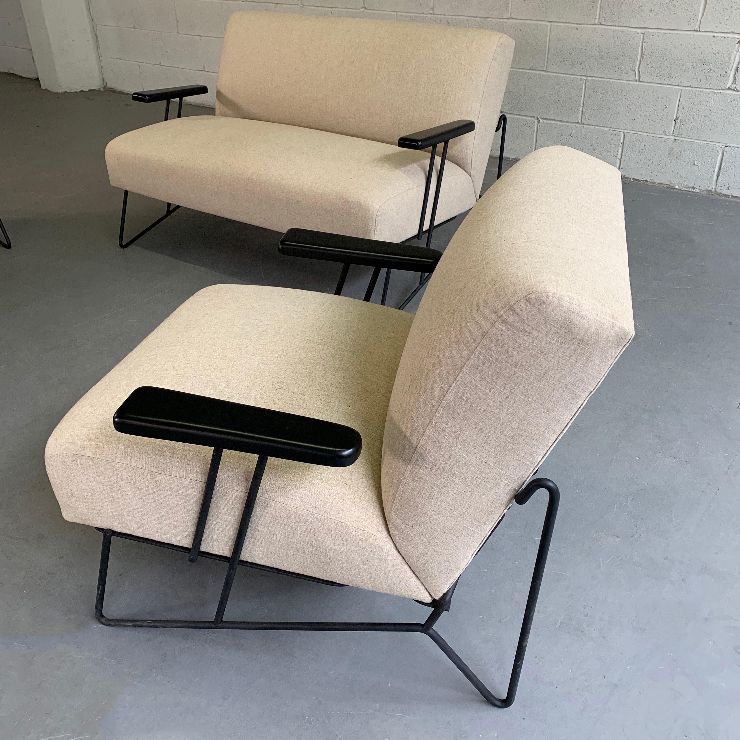 Fabric Dan Johnson for Pacific Iron Settees and Lounge Chair Set