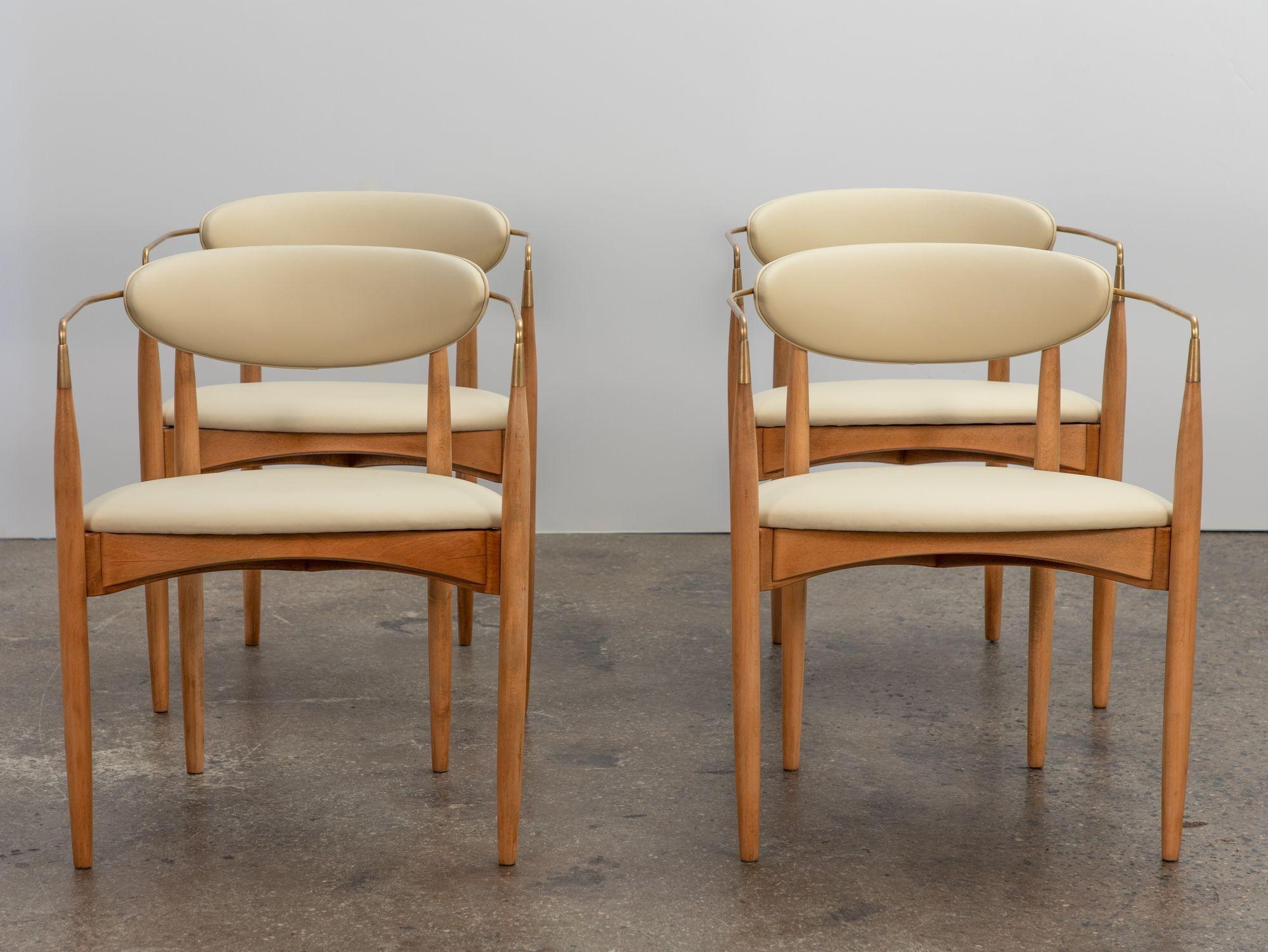 Mid-Century Modern Dan Johnson for Selig Viscount Chairs in Leather