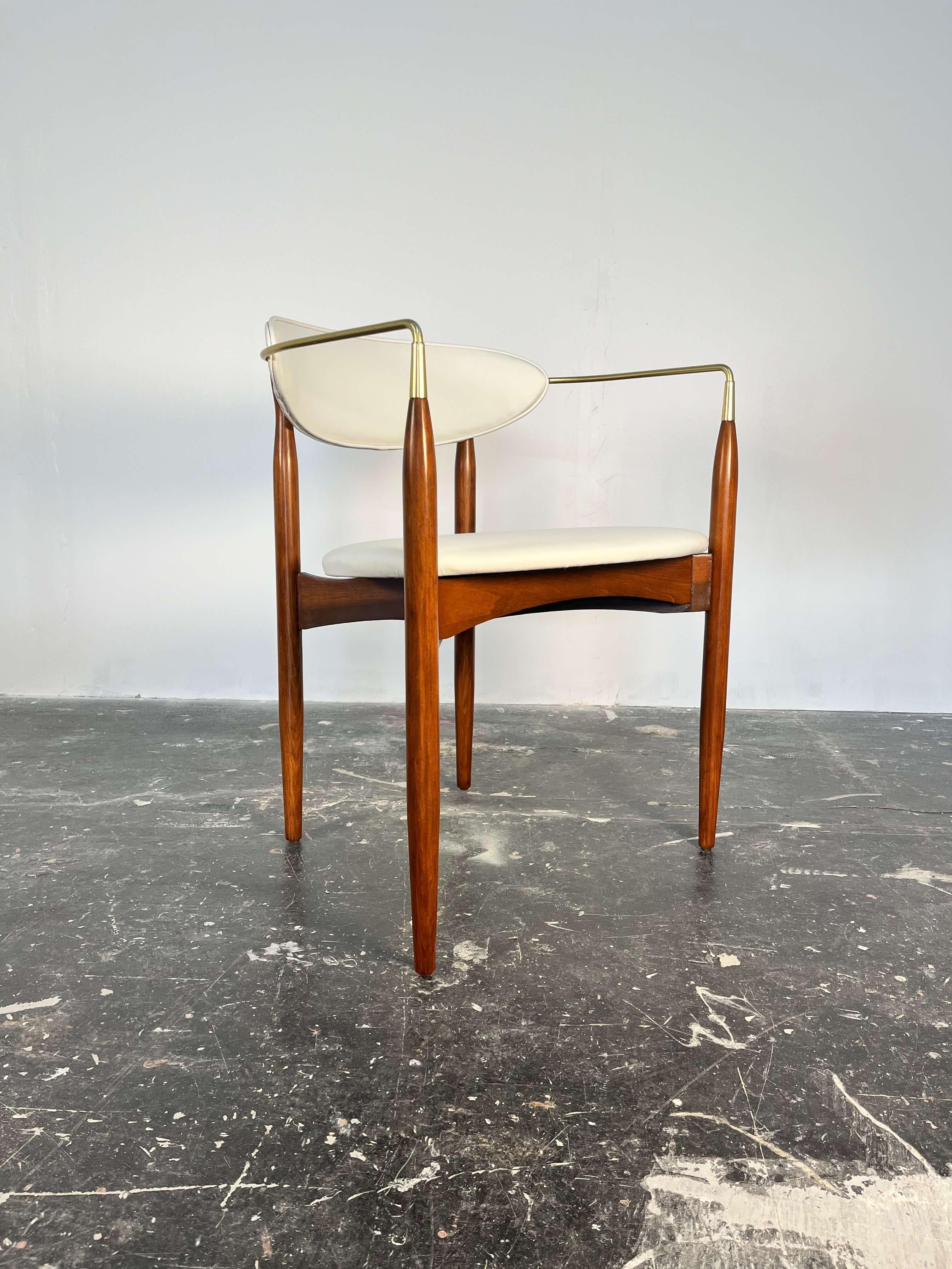 Mid-Century Modern Dan Johnson for Selig Viscount Chairs in Leather Set of 4 For Sale