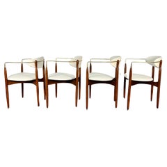 Vintage Dan Johnson for Selig Viscount Chairs in Leather Set of 4