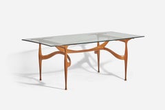 Dan Johnson, „Gazelle“-Tisch oder Schreibtisch, geschnitztes Nussbaumholz, Italien, um 1955