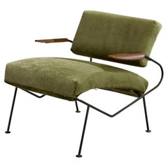 Dan Johnson, Silla de salón, Piel de vaca, Hierro, Madera, EEUU, Años 50