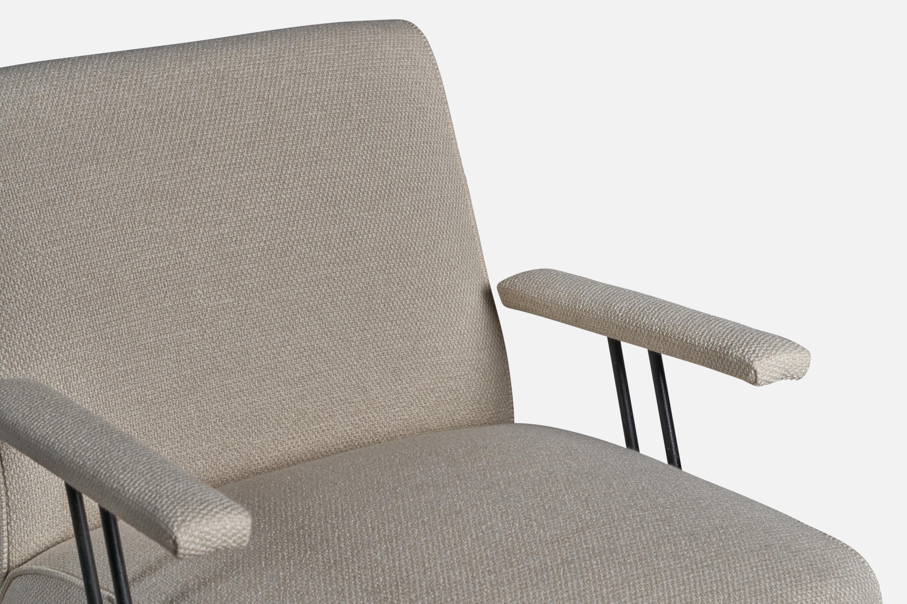Mid-Century Modern Dan Johnson, Lounge Chair, Iron, Fabric, USA, 1950s For Sale