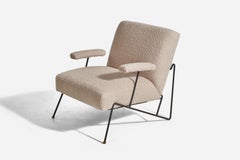 Dan Johnson, Slipper Chair, Metal, Fabric, Pacific Iron, USA, 1950s