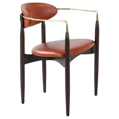 Dan Johnson “Viscount” Brass Accent Armchair for Selig