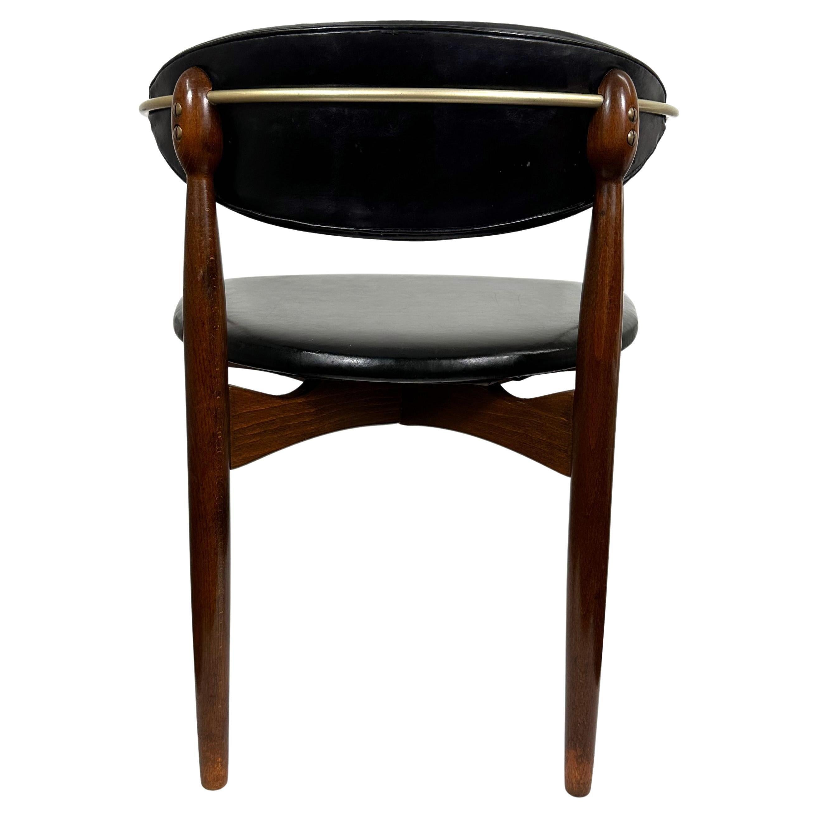 Dan Johnson 'Viscount' Chair for Selig in Teak and Brass 6