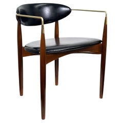 Dan Johnson 'Viscount' Chair for Selig in Teak and Brass