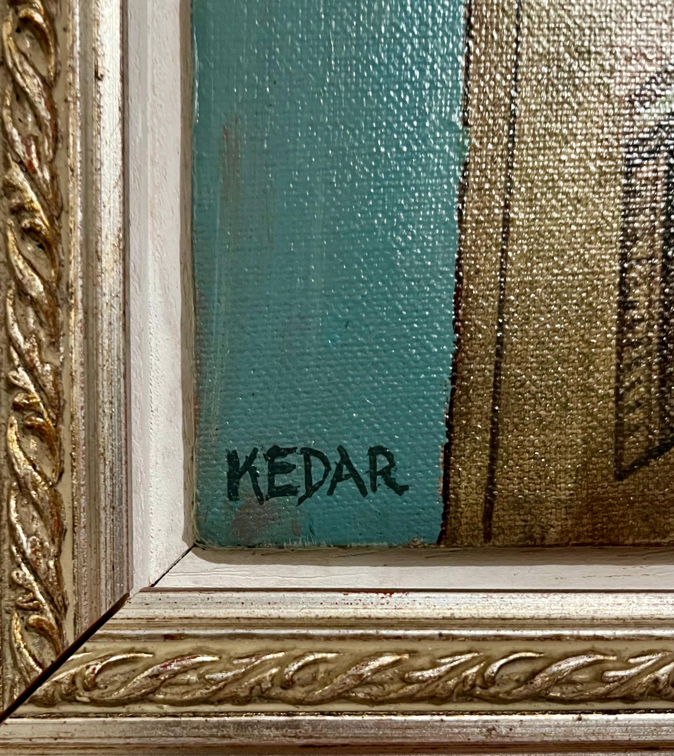 Quadro di architettura israeliano modernista su tela ad olio Dan Kedar, artista di Bezalel in vendita 3