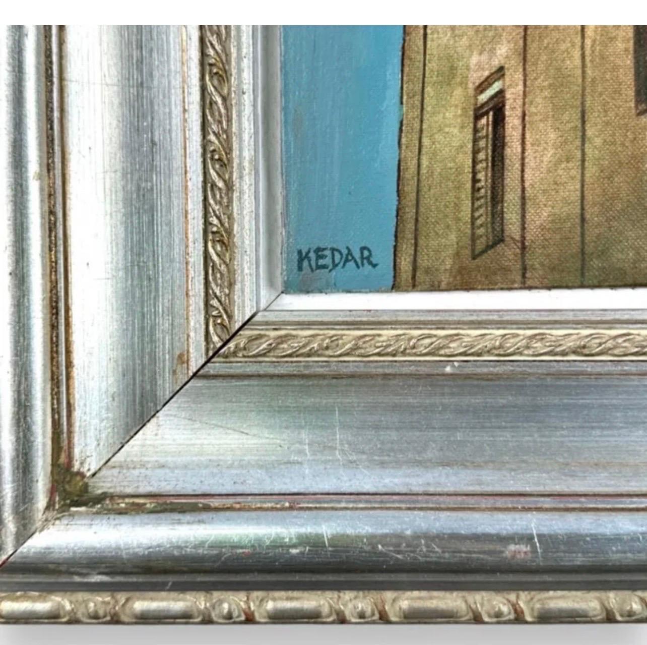 Quadro di architettura israeliano modernista su tela ad olio Dan Kedar, artista di Bezalel in vendita 4