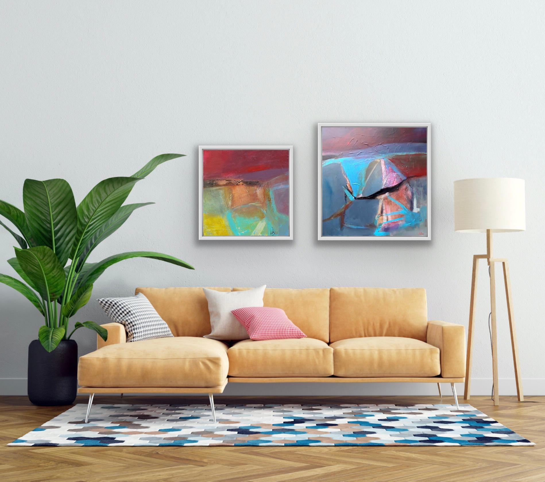 Rotation and Primary #1 diptych - Painting by Dan Knox