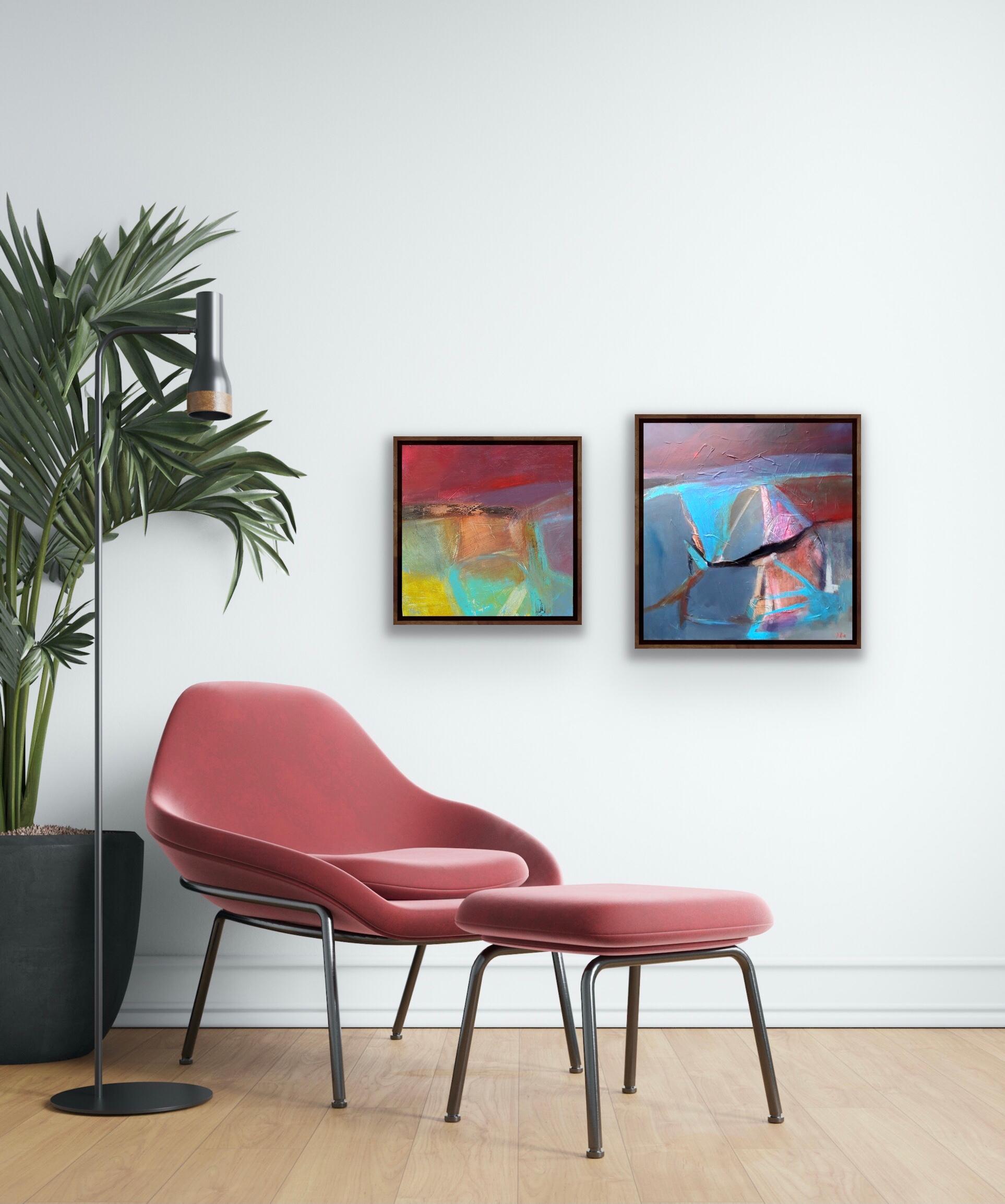 Rotation and Primary #1 diptych - Abstract Painting by Dan Knox