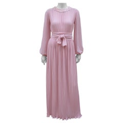 Dan Lee Couture Pale Pink Delphos Style Evening Dress, 1970's