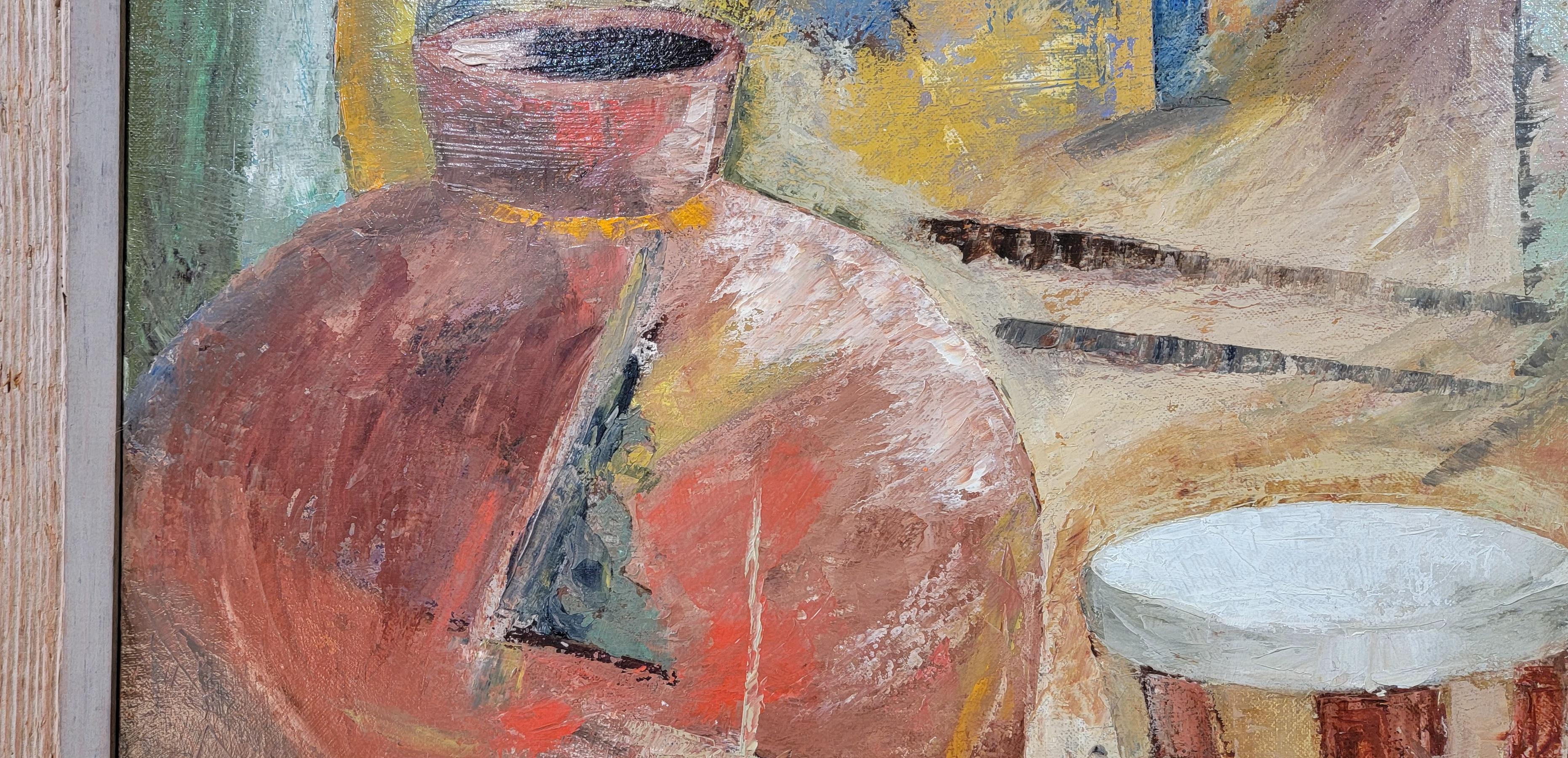20th Century Dan LeGear Still Life Oil Painting Bongos & Maracas For Sale