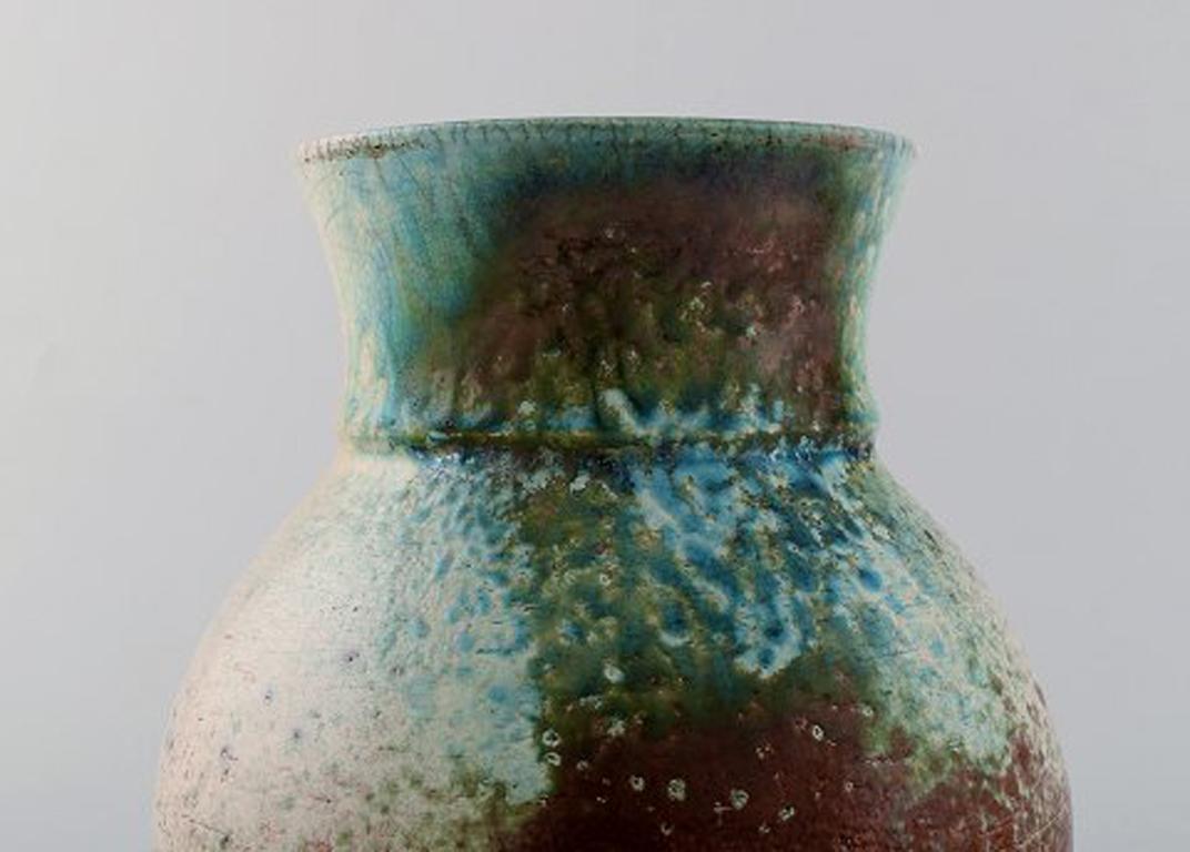 Dan Leonette, Swedish Ceramist, Unique Ceramic Vase in Red Crystal Glaze In Good Condition In Copenhagen, DK