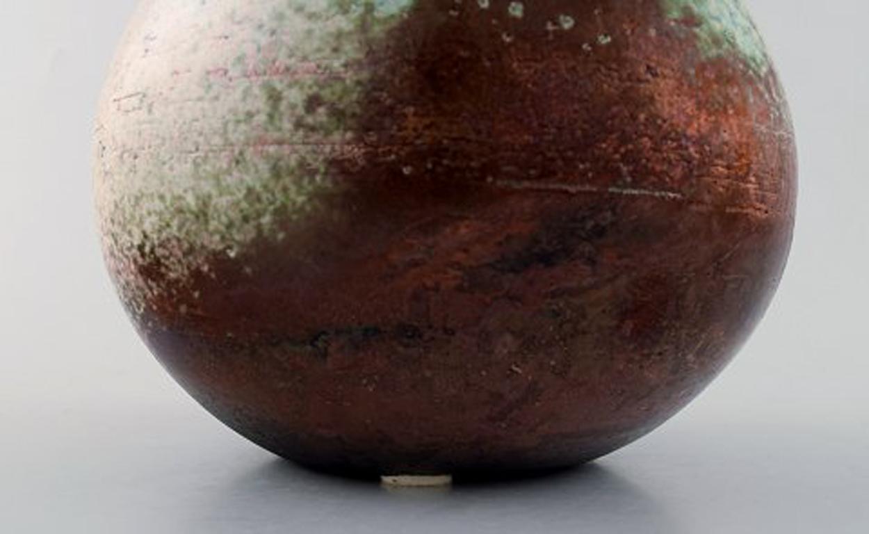 Late 20th Century Dan Leonette, Swedish Ceramist, Unique Ceramic Vase in Red Crystal Glaze