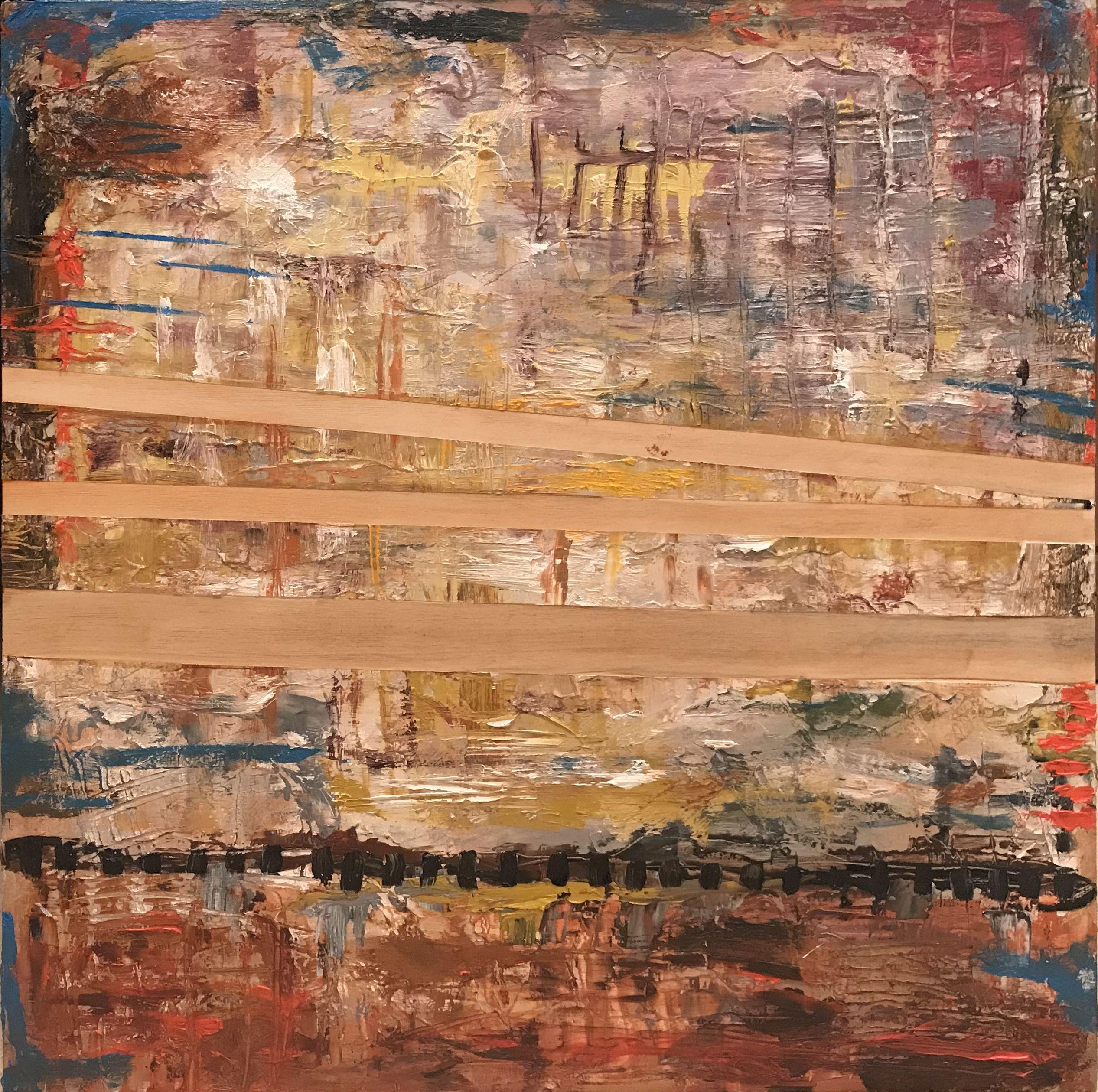 Abstract Painting di Dan Louth - Minglewood, Pittura, Olio su pannello di Wood