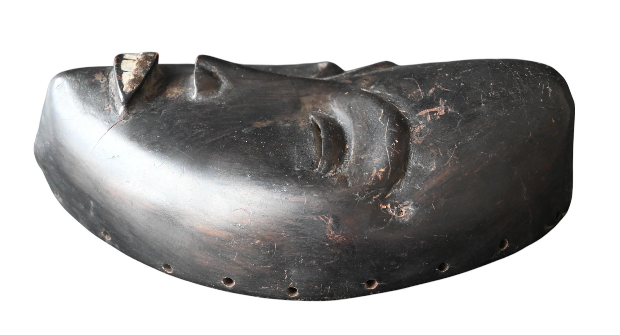 Hand-Carved Dan Mask With Metal Teeth – Ivory Coast / Liberia, Mid-20th Century For Sale