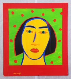 Ritratto di ragazza /// Ritratto d'arte contemporanea Pop Art Pittura colorata americana