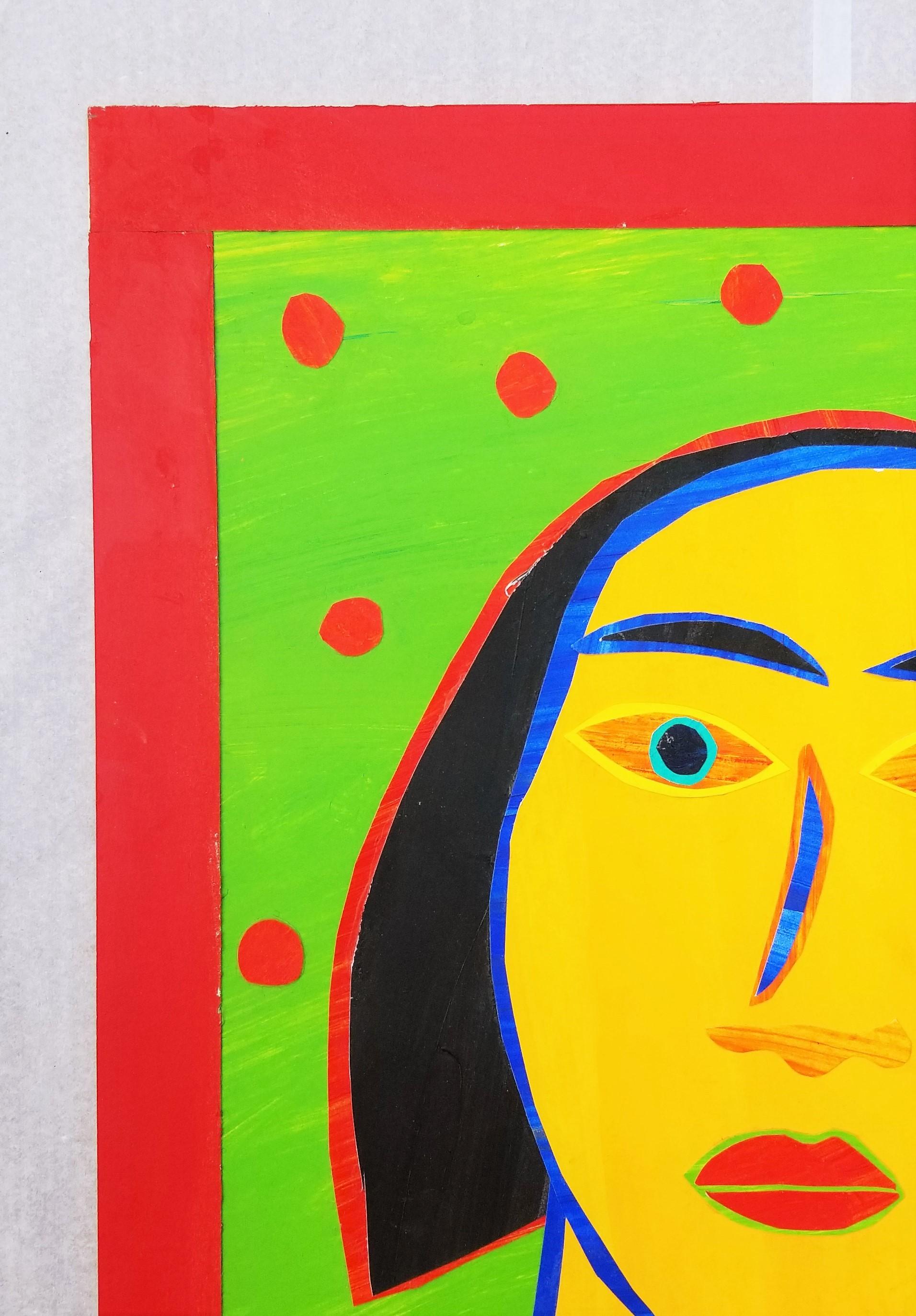 Ritratto di ragazza /// Ritratto d'arte contemporanea Pop Art Pittura colorata americana in vendita 1