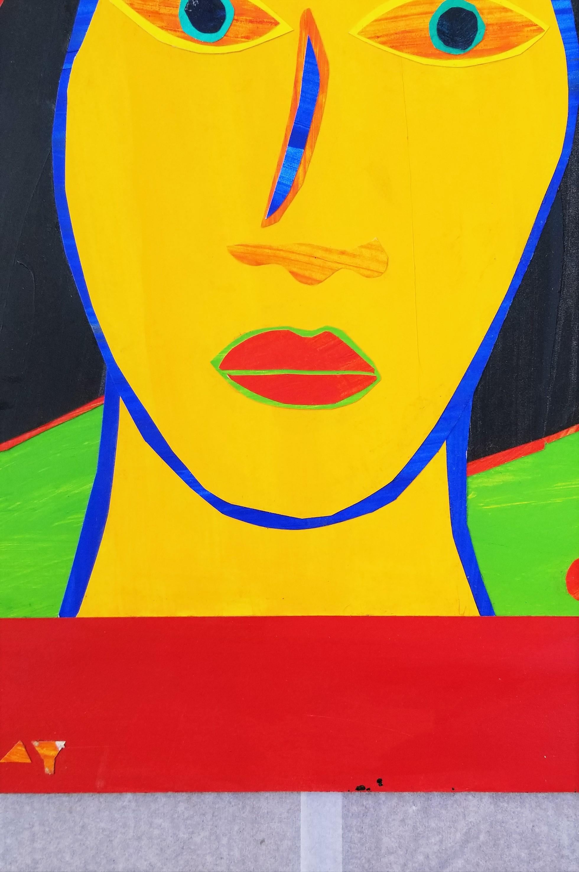 Portrait of a Girl /// Contemporary Pop Art Portrait Painting Colorful American For Sale 6