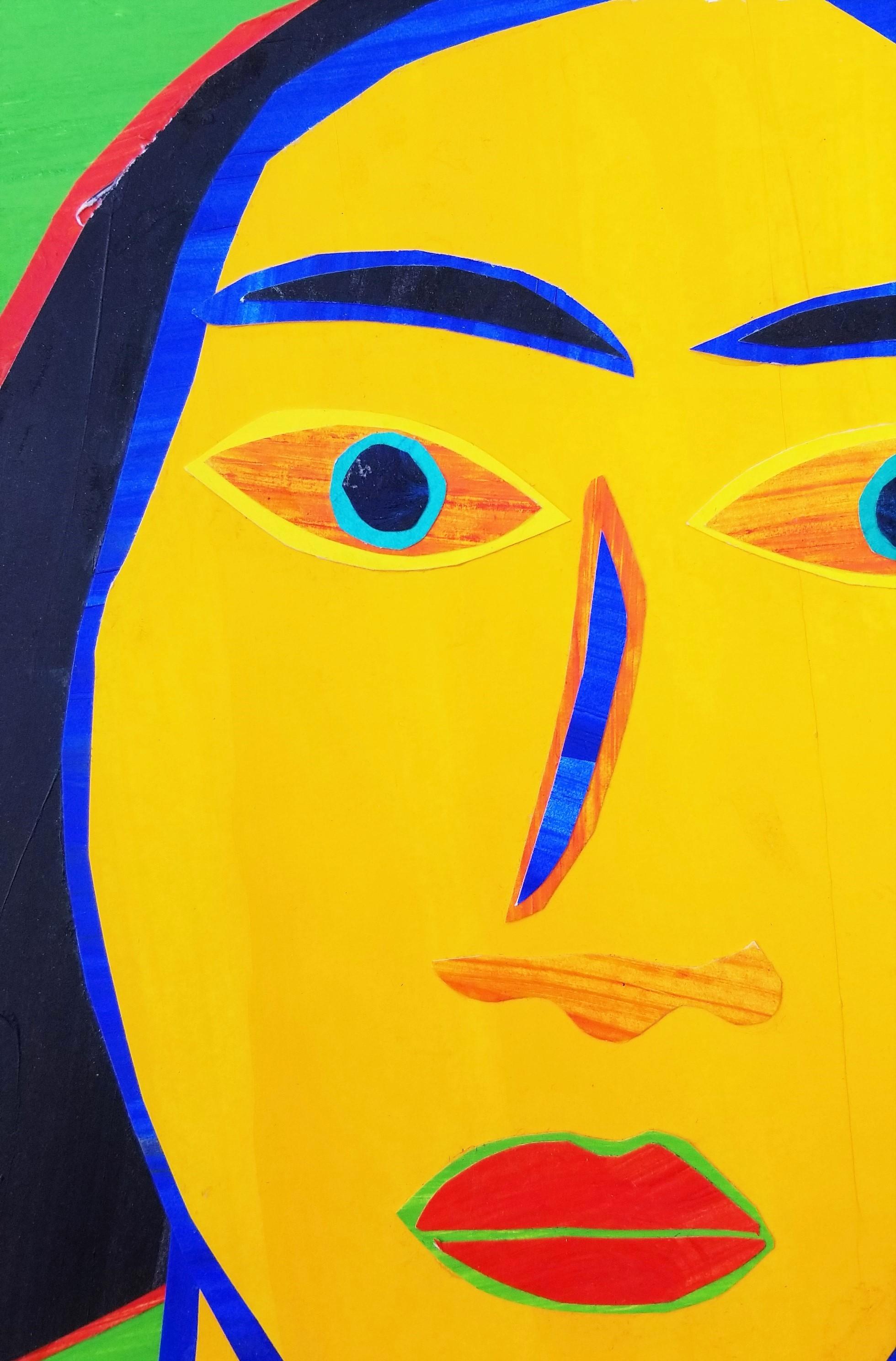 Ritratto di ragazza /// Ritratto d'arte contemporanea Pop Art Pittura colorata americana in vendita 6