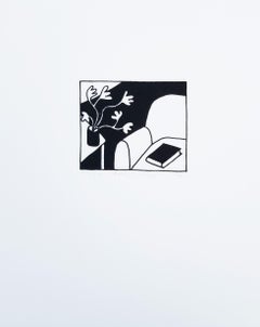 Livre sur chaise (noir) /// Sérigraphie Pop Art contemporaine Plante d'intérieur