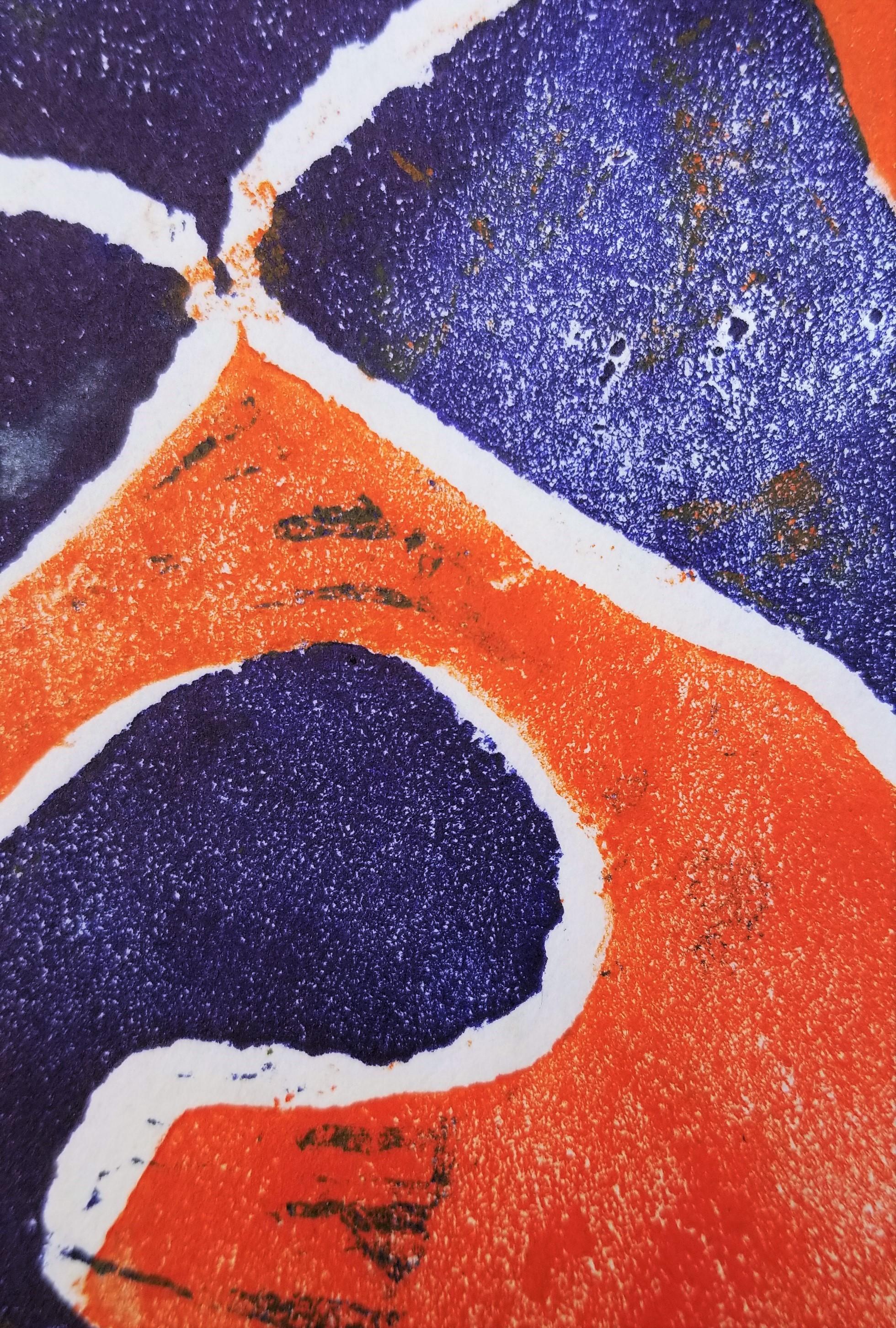 Dancing (Orange and Blue) /// Serigrafia contemporanea Nudo Figurativo Moderno in vendita 2