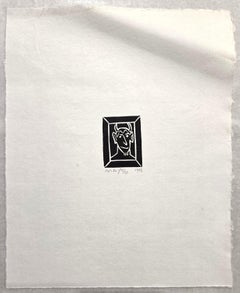 Devil /// Contemporary Pop Art Minimalism Linocut Black and White Art Religious