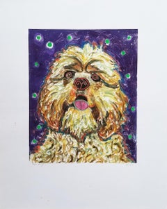 Ritratto di cane /// Ritratto contemporaneo di animale con volto Monoprint Art