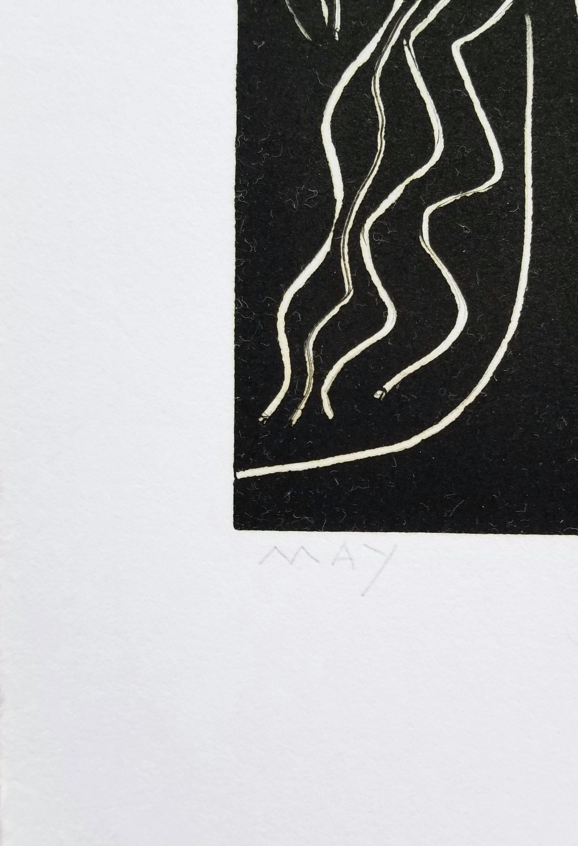 Ragazza in città /// Serigrafia contemporanea Ritratto Donna Signora Arte figurativa - Portrait Print Nero di Dan May
