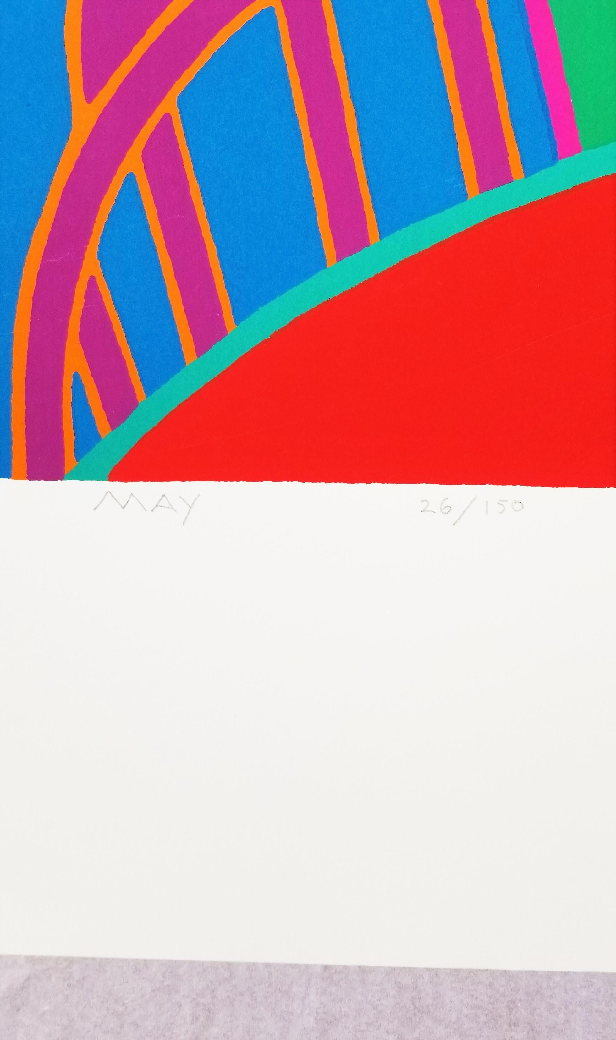 Wohnzimmer /// Contemporary Pop Art Siebdruck Interior Bunter Stuhl Sofa  (Rot), Interior Print, von Dan May