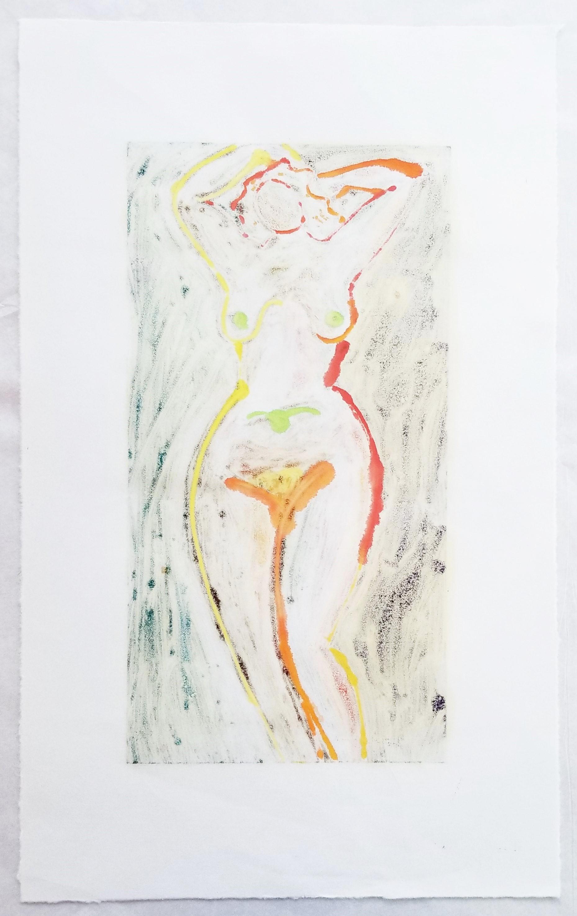 Nude /// Contemporary Figurative Woman Lady Screenprint Monoprint Modern Art For Sale 4