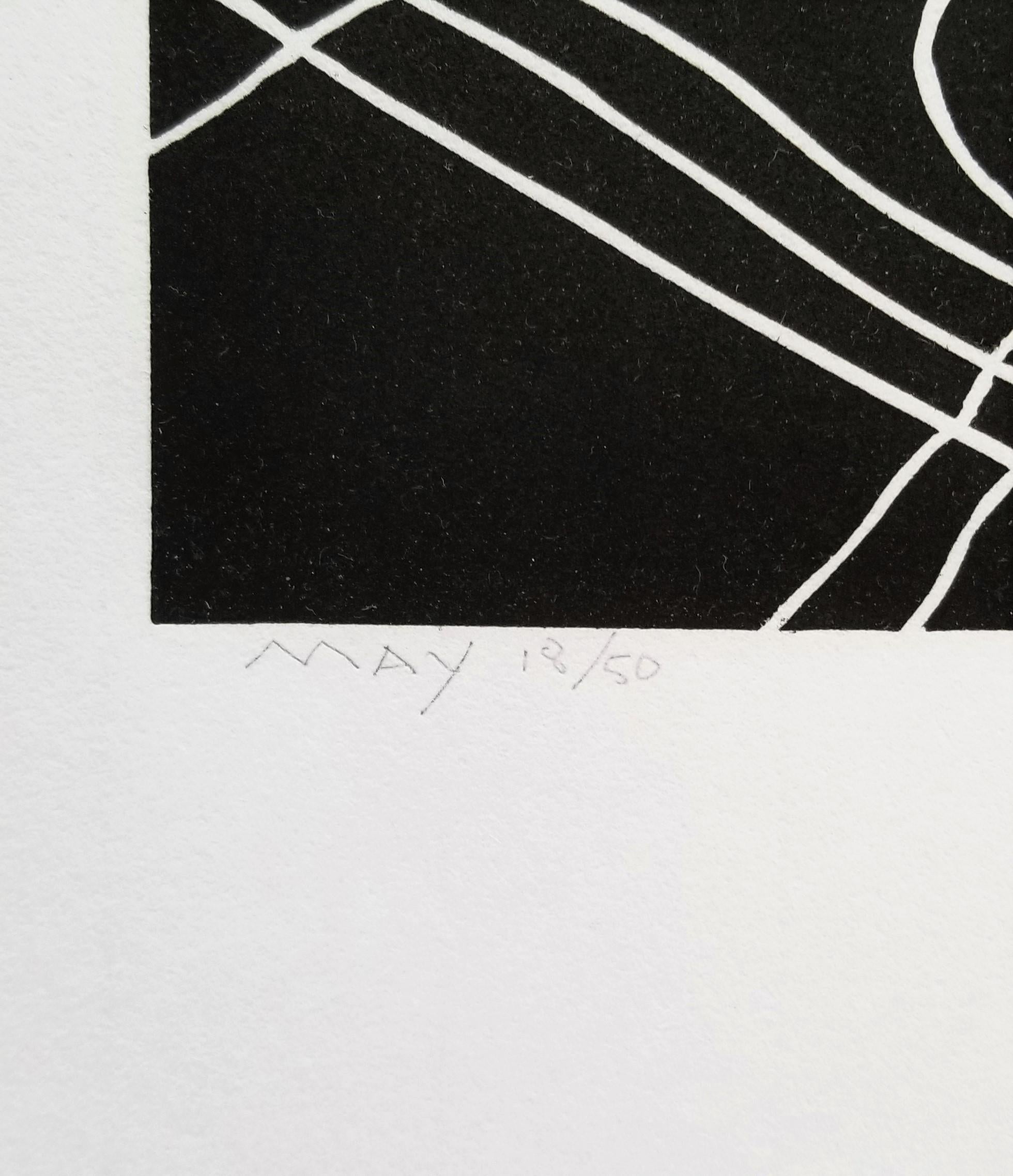 Nudo in Martini /// Art Nouveau Serigrafia Contemporanea Alcool Donna Donna Arte - Nude Print Nero di Dan May