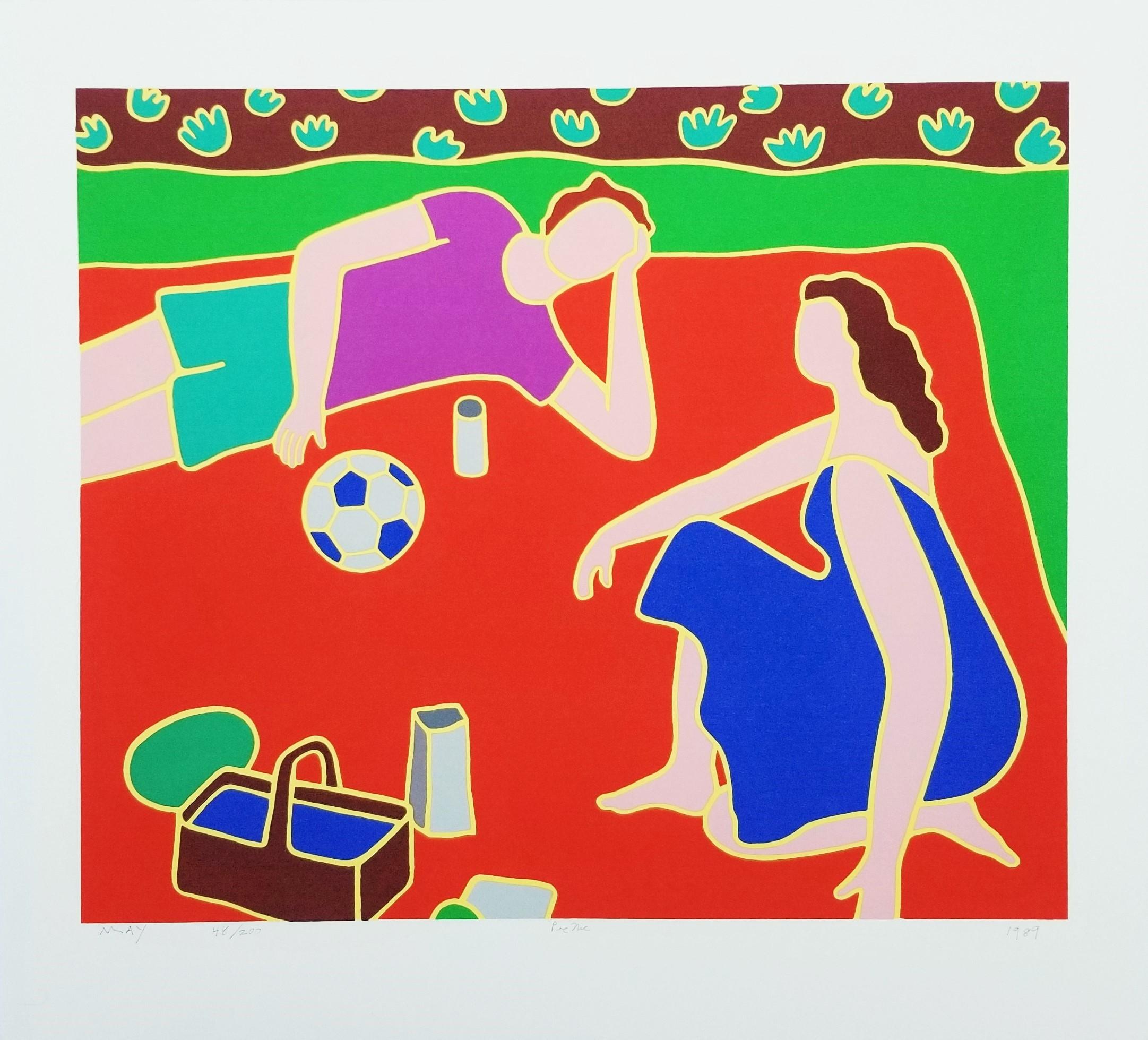 Picknick /// Zeitgenössische Pop Art Siebdruck Lebensmittel Figurativ Bunt Modern – Print von Dan May