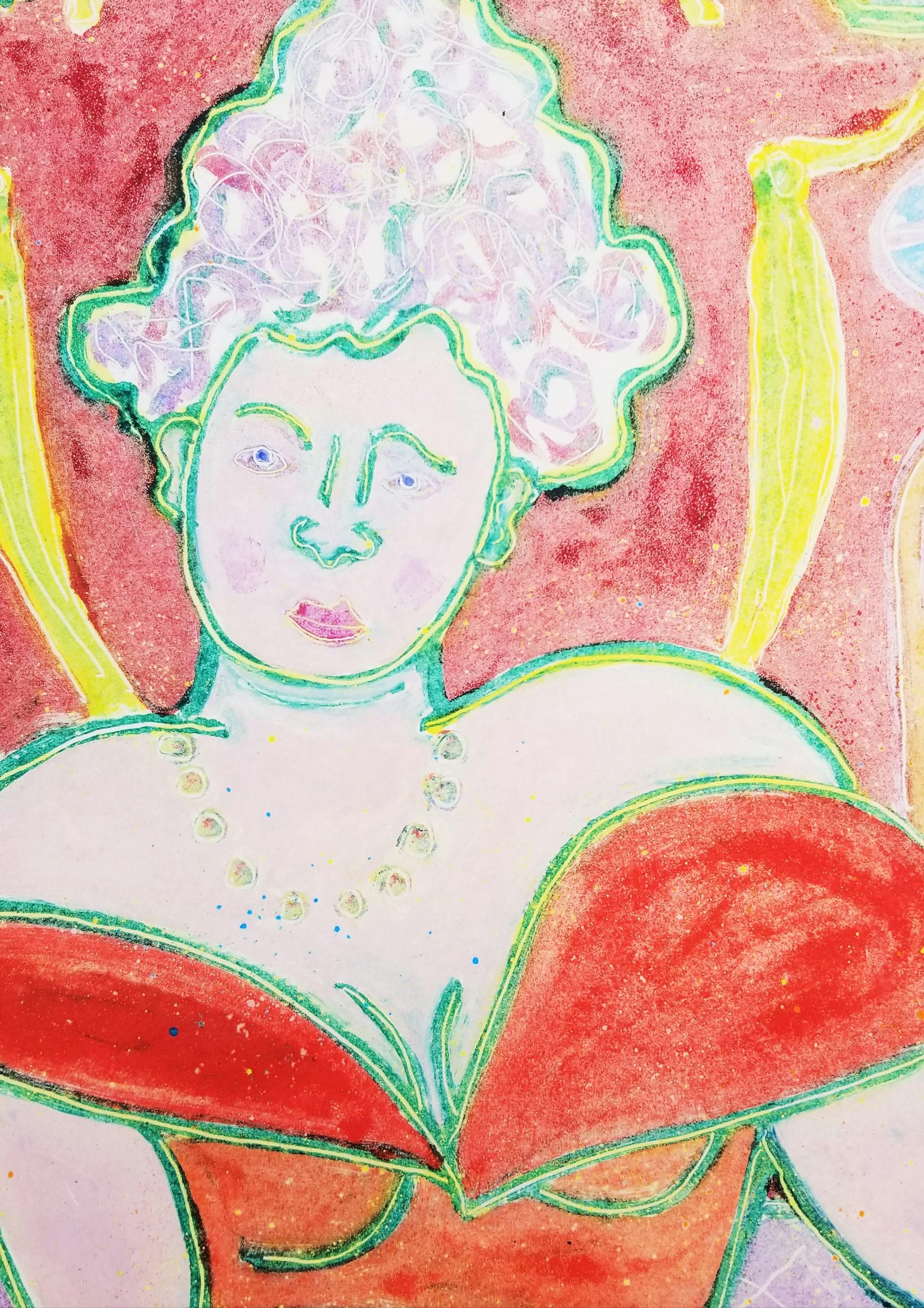 Portrait d'une femme élégante /// Contemporary Figurative Woman Dress Party Art en vente 1