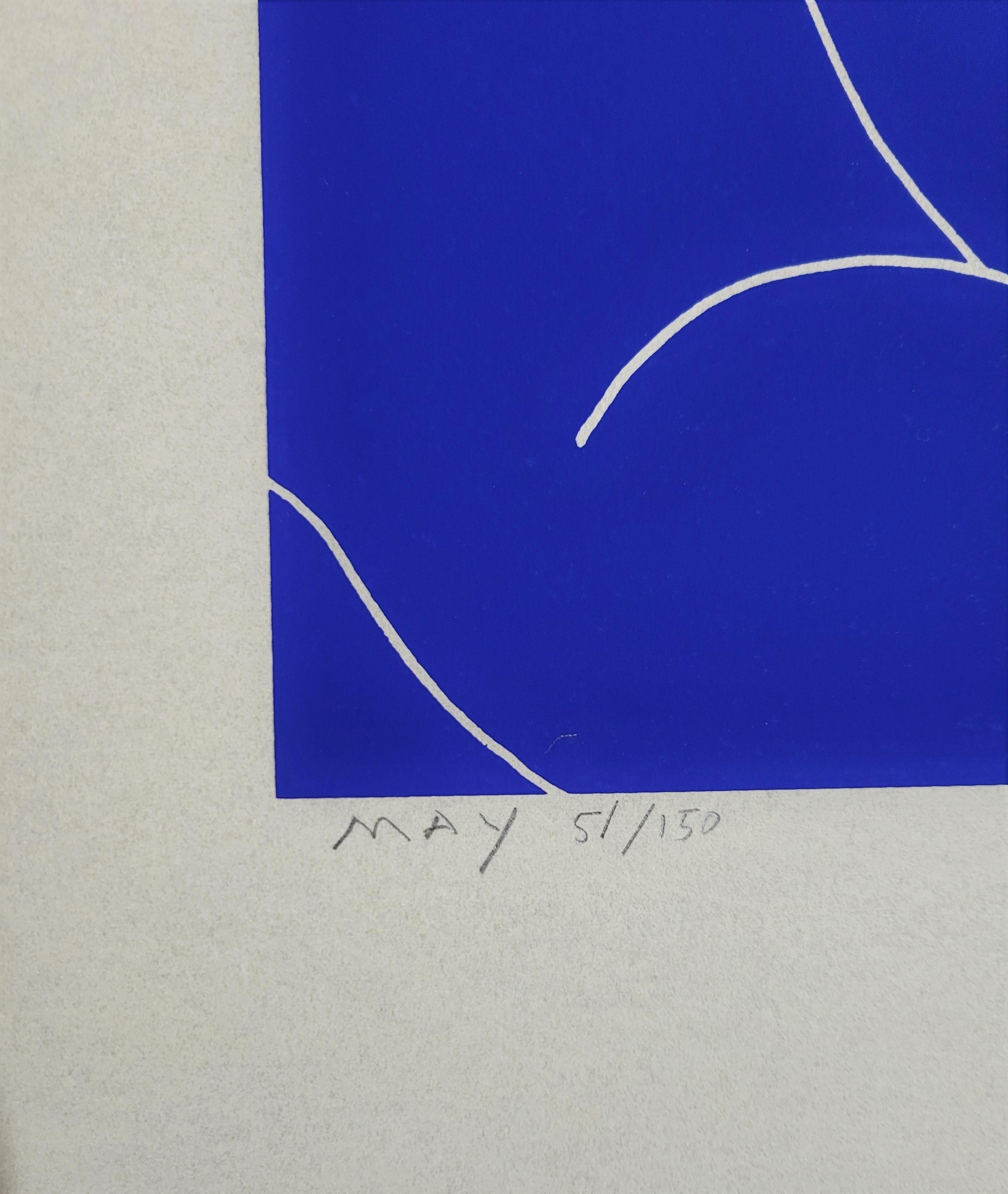 Nudo reclinato (blu) /// Serigrafia figurativa pop street art contemporanea - Nude Print Blu di Dan May