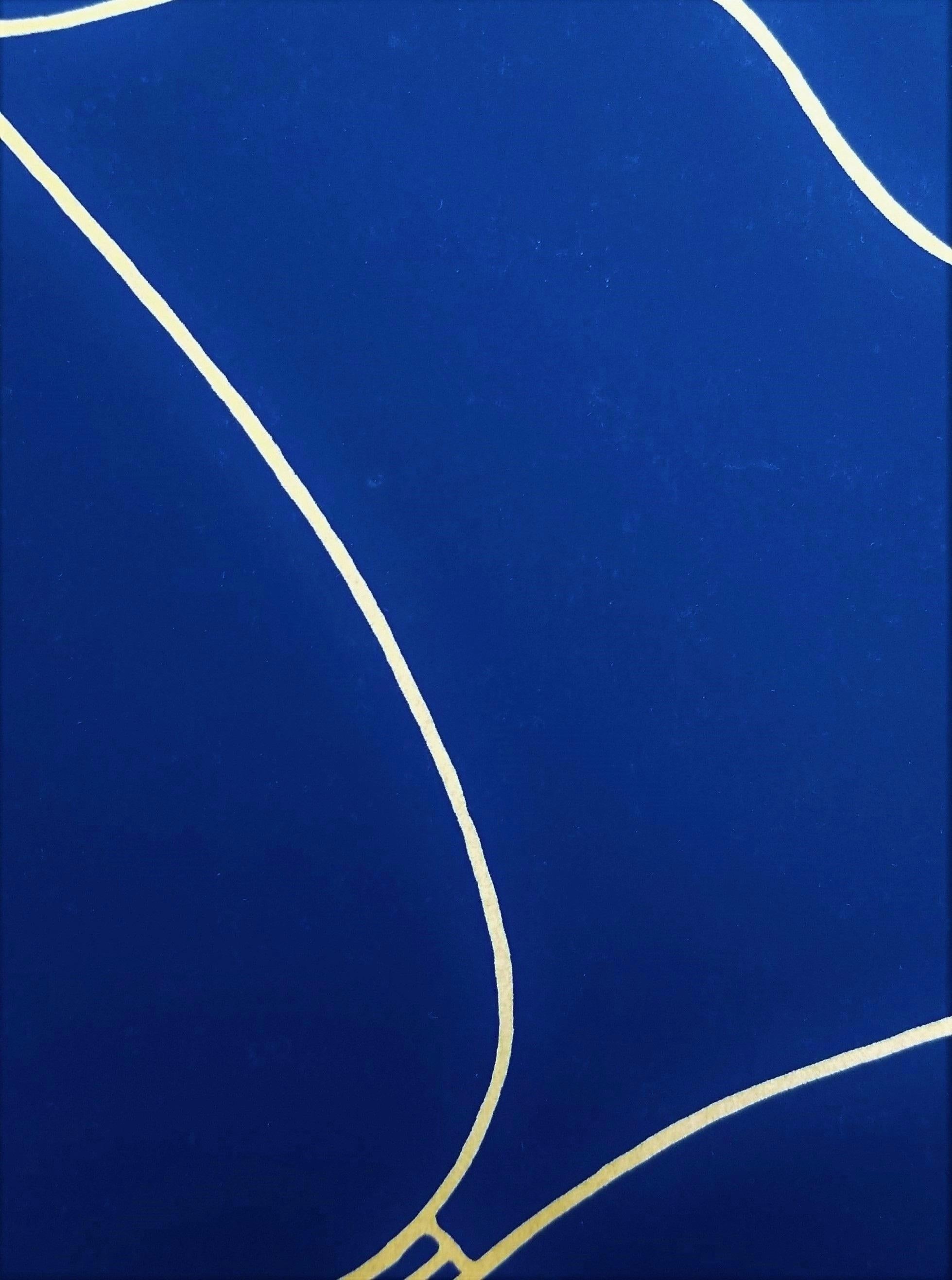 Reclining Nude (Blue) II /// Contemporary Pop Art Figurative Minimal Screenprint For Sale 2