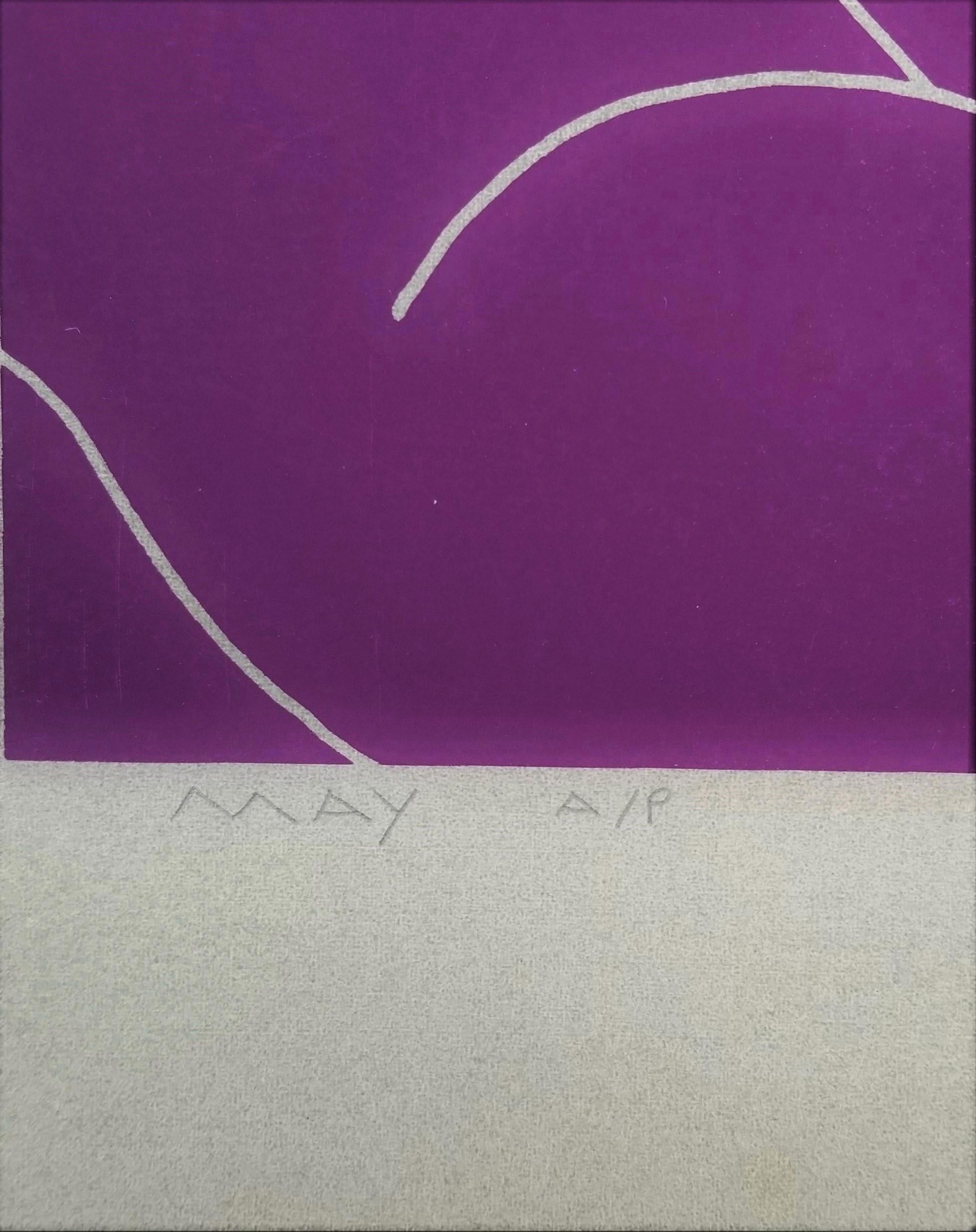 Nudo reclinato (viola) /// Serigrafia contemporanea Street Pop Art Figurativa - Nude Print Viola di Dan May