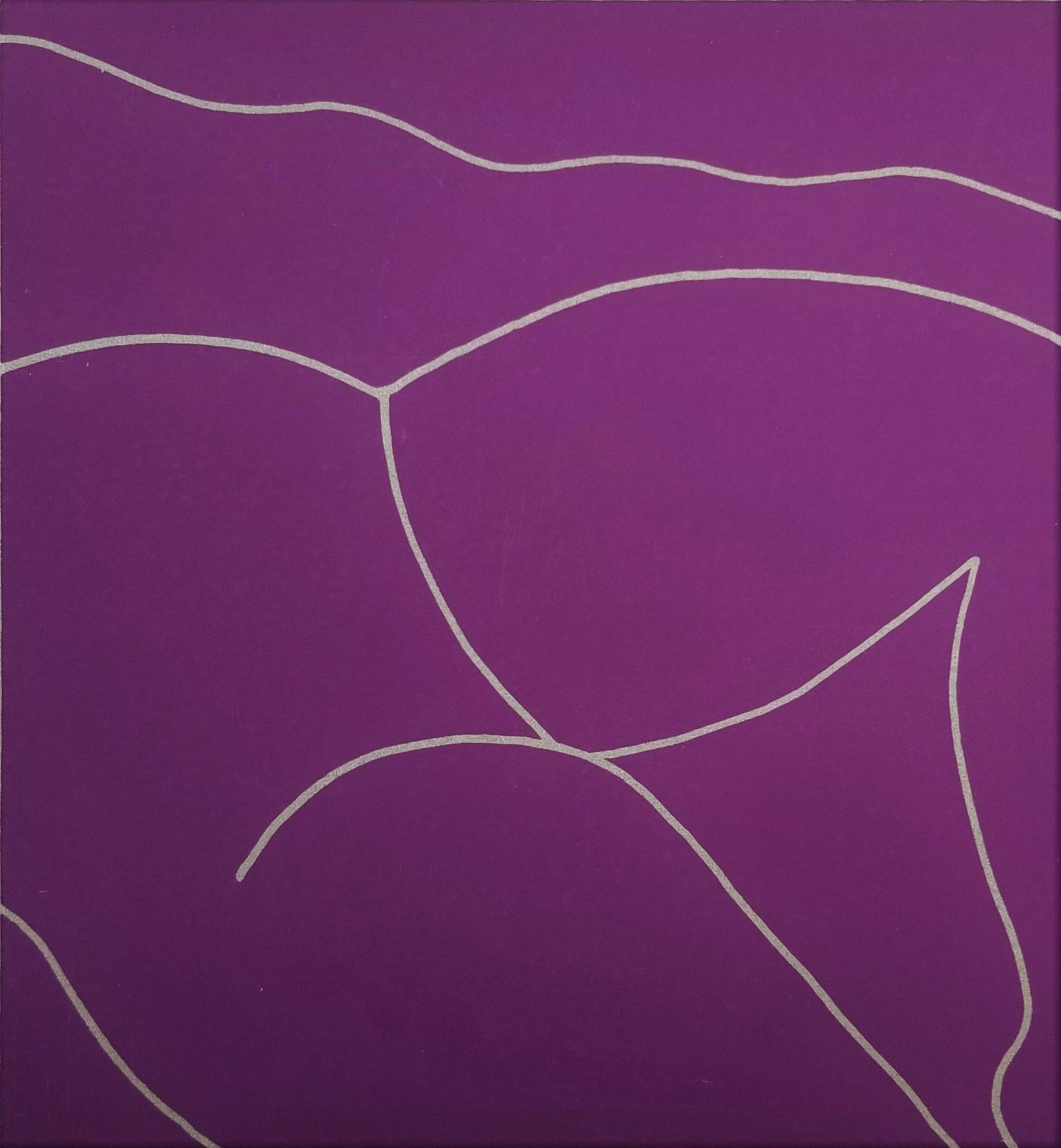 Reclining Nude (Purple) /// Contemporary Street Pop Art Screenprint Figurative 