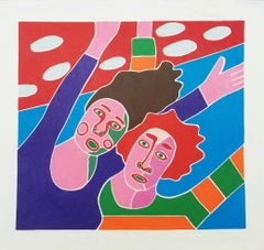 Roller Coaster /// Contemporary Pop Art Relief Print Figurative Funny Colorful