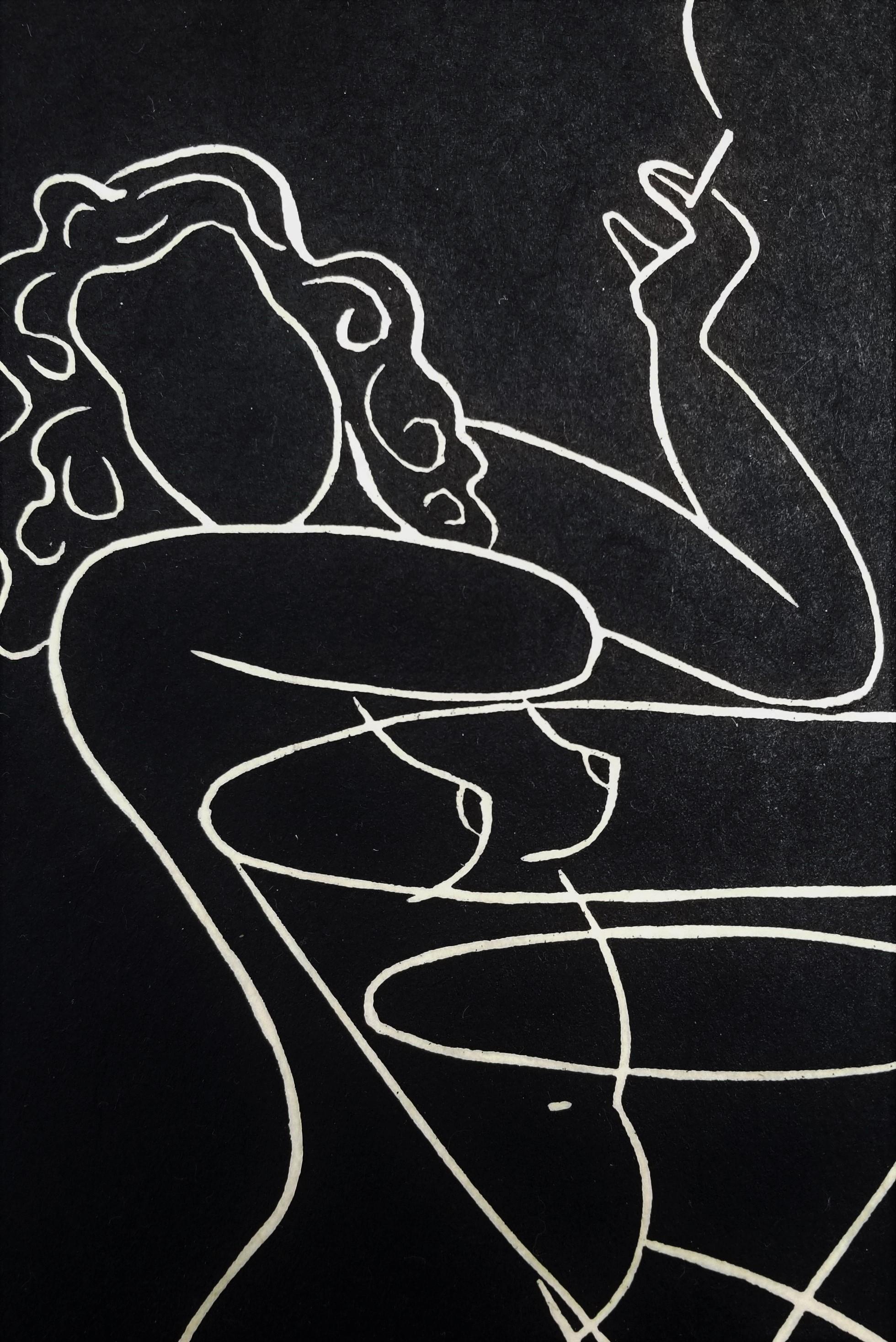 Straddling Martini /// Art Deco Contemporary Screenprint Nude Figurative Alcohol For Sale 9