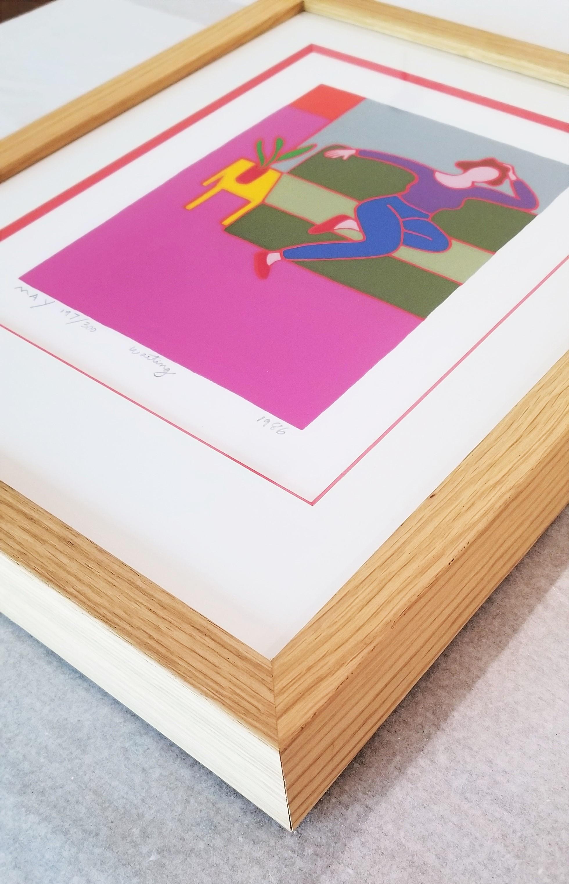 Esperando /// Arte Pop Contemporáneo Interior Sofá Figurativo Serigrafía Colorida en venta 12