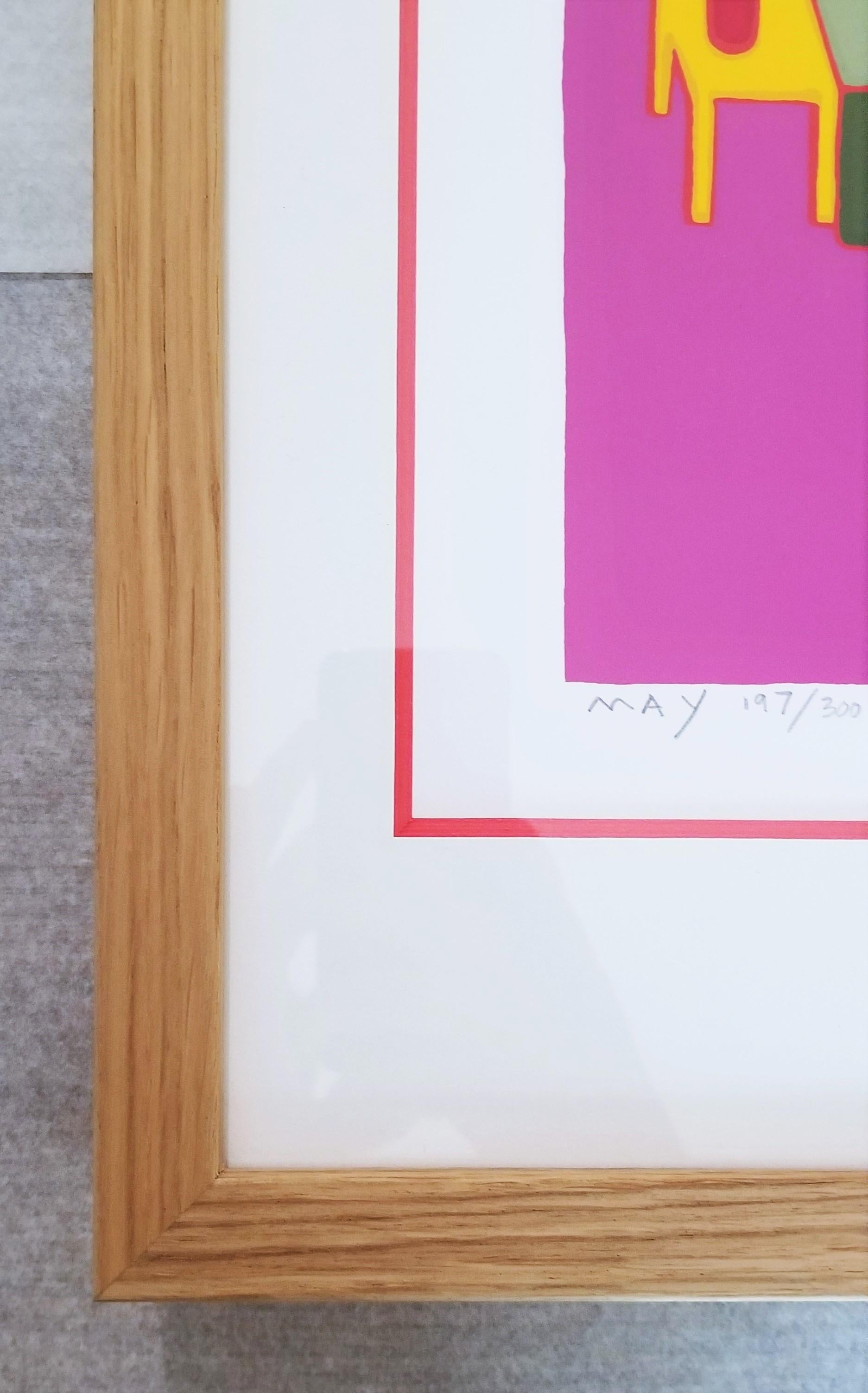 Esperando /// Arte Pop Contemporáneo Interior Sofá Figurativo Serigrafía Colorida en venta 2