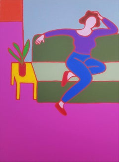 Waiting /// Divano Figurativo Contemporaneo Pop Art per Interni Serigrafia Colorata