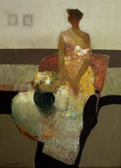"Reverie" (2024) By Dan McCaw, Original Abstract Portrait Oil Painting