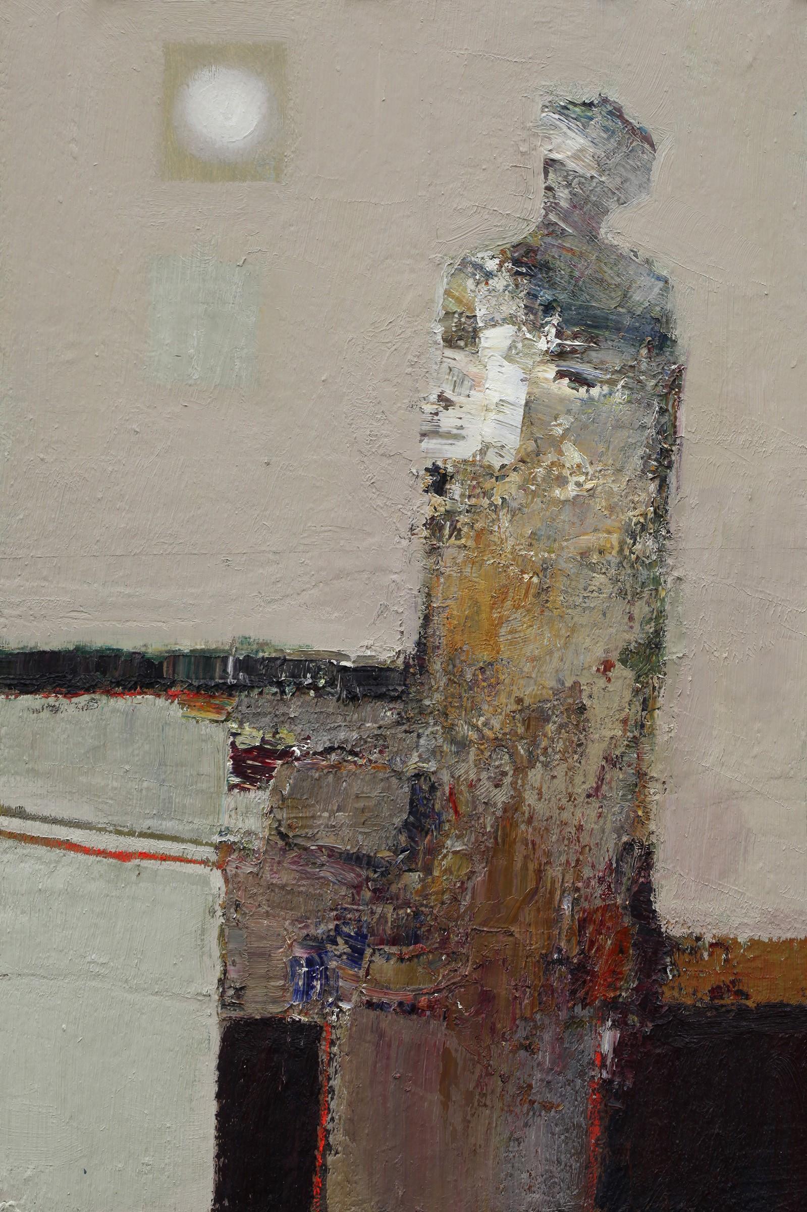 Dan McCaw Abstract Painting - "Standing Figure" Oil Painting