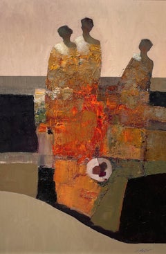 „Symbiotisch“ (2025) von Dan McCaw, Abstraktes, figurales Ölgemälde