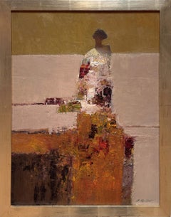 "Waiting" (2025) by Dan McCaw, Abstracted, Figural Oil Painting
